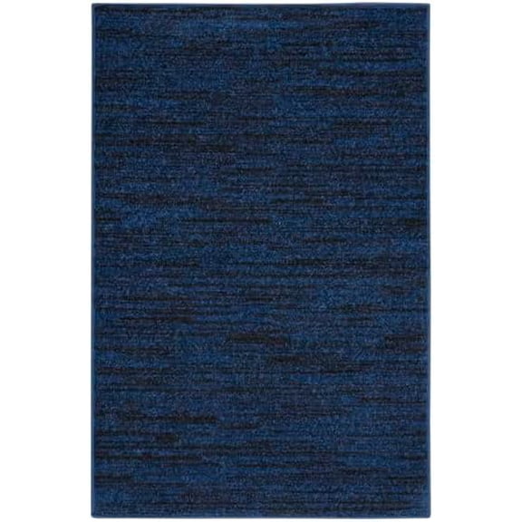 Essentials Indoor/Outdoor Midnight Blue 2' x 4' Area Rug, Easy Cleaning, Non Shedding, Bed Room, Living Room, Dining Room, Backyard, Deck, Patio (2x4)