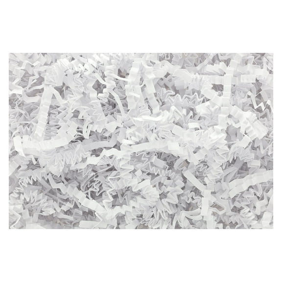 Essentials by Leisure Arts Crinkle Shred Bag, White, 2oz Shredded Paper Filler, Crinkle Cut Paper Shred Filler, Box Filler, Shredded Paper for Gift Box, Paper Crinkle Filler, Box Filling