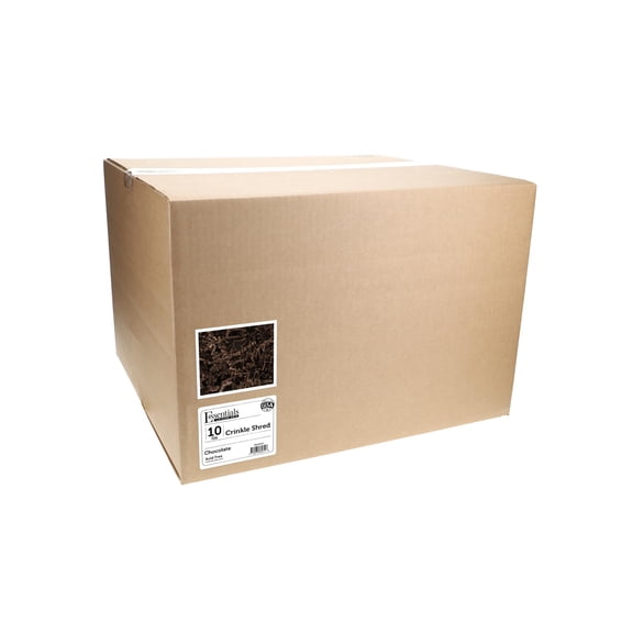 Essentials by Leisure Arts Crinkle Shred Chocolate 10lb Box, Interlocking Crinkle-Cut Paper Shred for Gift Baskets Gift Boxes and Craft Projects