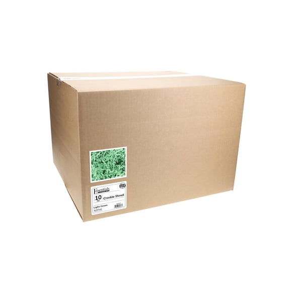 Essentials by Leisure Arts Crinkle Shred Light Green 10lb Box, Interlocking Crinkle-Cut Paper Shred for Gift Baskets Gift Boxes and Craft Projects