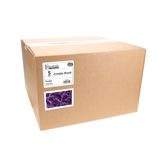 Essentials by Leisure Arts Crinkle Shred Box, Purple, 5lbs Shredded Paper Filler, Crinkle Cut Paper Shred Filler, Box Filler, Shredded Paper for Gift Box, Paper Crinkle Filler, Box Filling