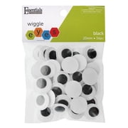 Essentials by Leisure Arts Eyes Paste On Moveable 20mm Black 56pc Googly Eyes, Google Eyes for Crafts, Big Googly Eyes for Crafts, Wiggle Eyes, Craft Eyes
