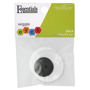 Essentials by Leisure Arts Eyes Paste On Moveable 40mm Black 2pc Googly Eyes, Google Eyes for Crafts, Big Googly Eyes for Crafts, Wiggle Eyes, Craft Eyes