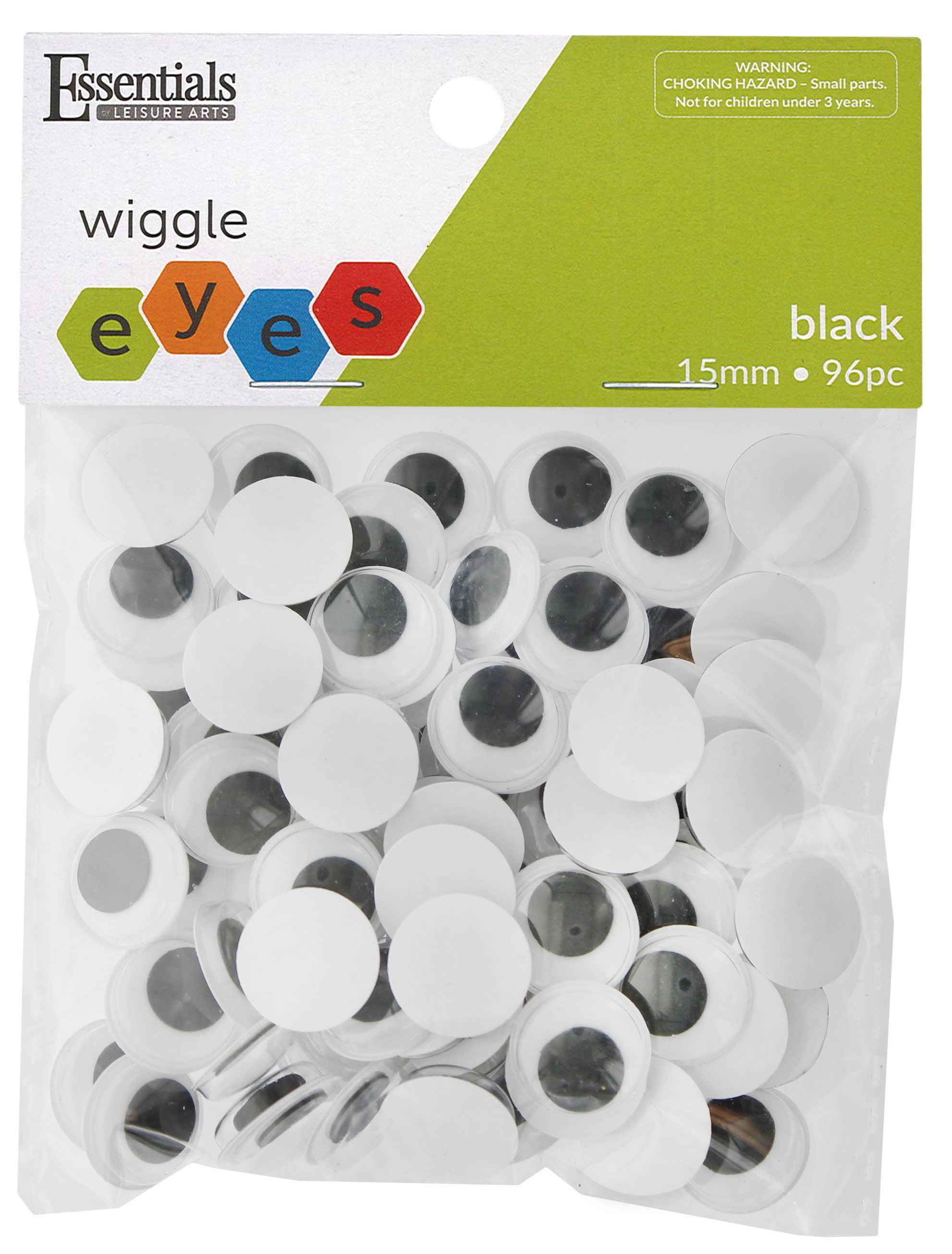 Essentials by Leisure Arts Eyes Paste On Moveable 15mm Black 96pc