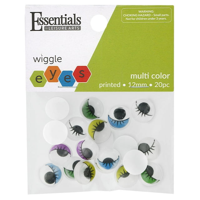 Essentials by Leisure Arts Eyes Printed Moveable 12mm with Eyelashes