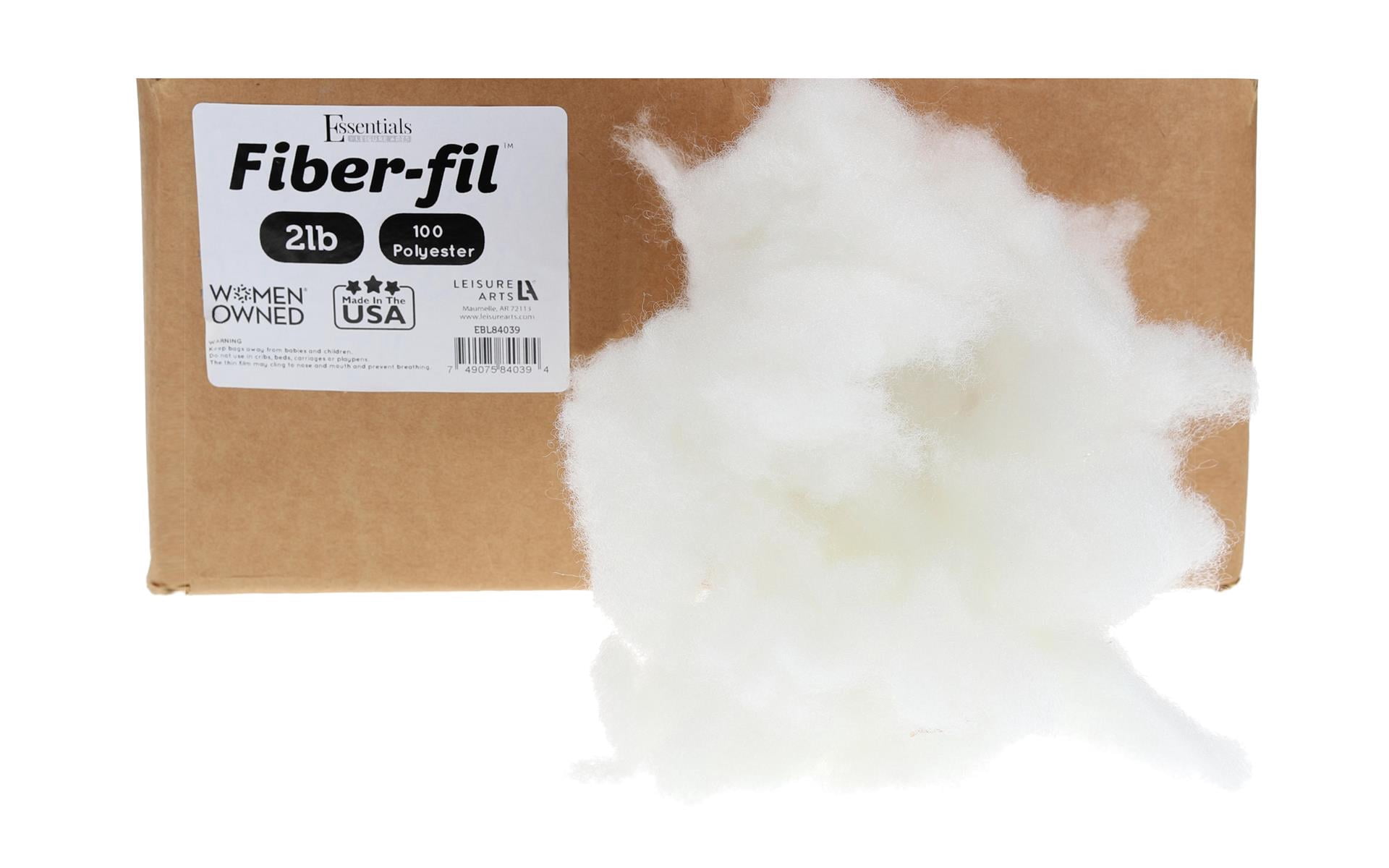 Essentials By Leisure Arts Polyester Fiber-Fil, Premium Fiber-Fil Stuffing, 2Lb/32Oz Box, High Resilience Polyfill For Filling Stuffed Animals, Crafts, Pillow Stuffing, Cushion Stuffing
