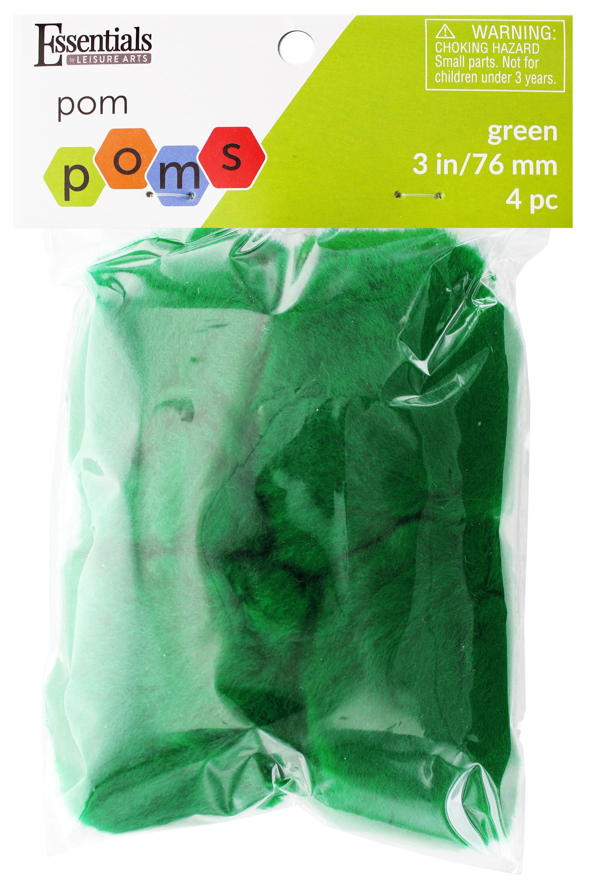 Essentials by Leisure Arts Pom Poms - Green - 1/2 - 100 piece pom