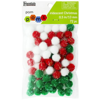 Essentials by Leisure Arts Pom Poms - Red - 7mm - 100 piece pom poms arts  and crafts - red pompoms for crafts - craft pom poms - puff balls for crafts