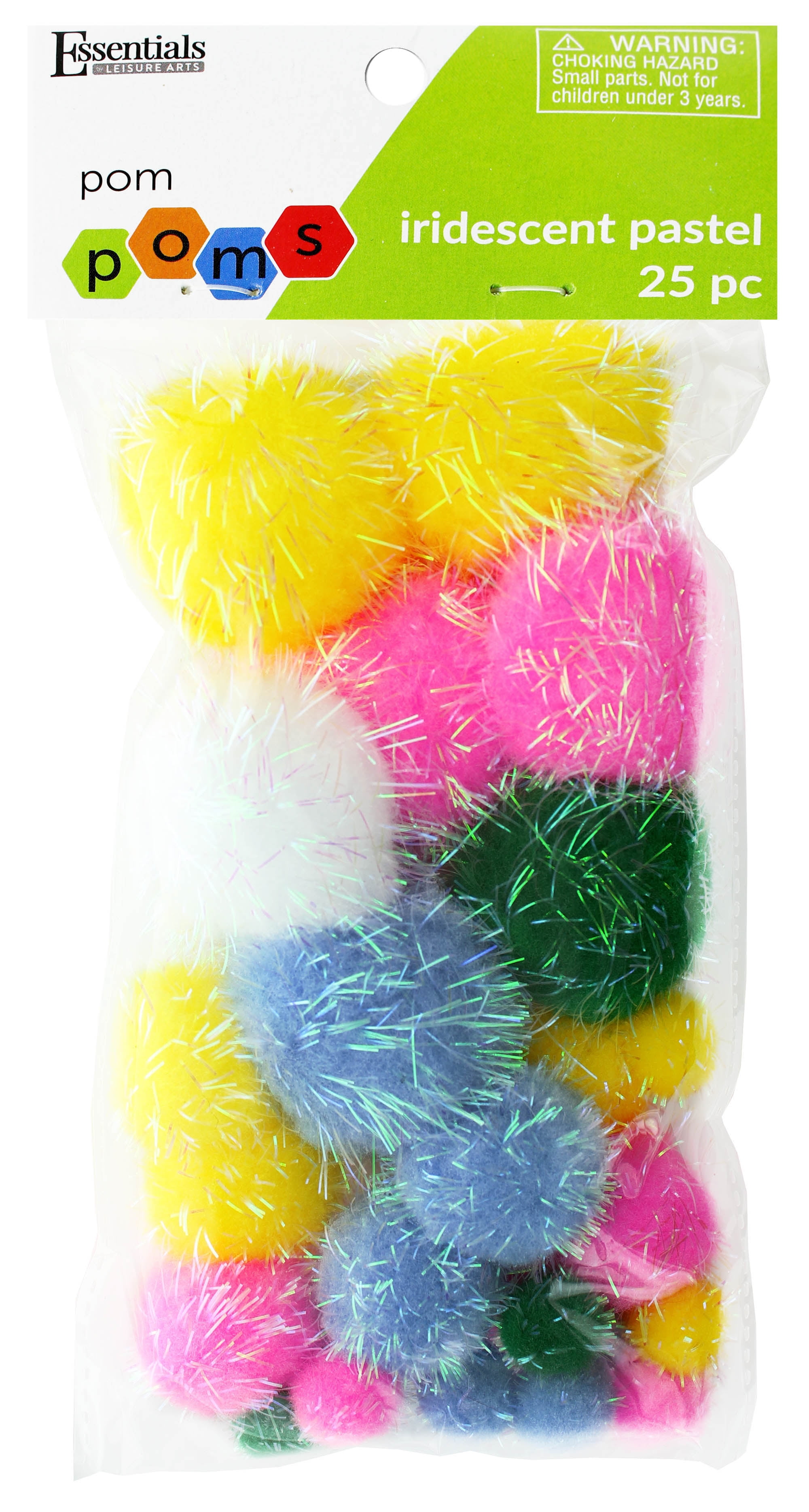 Baker Ross AT762 Rainbow Colors Woolly Pom Poms - Pack of 80, Craft Embellishments, Ideal for Winter Arts and Crafts Projects for Kids