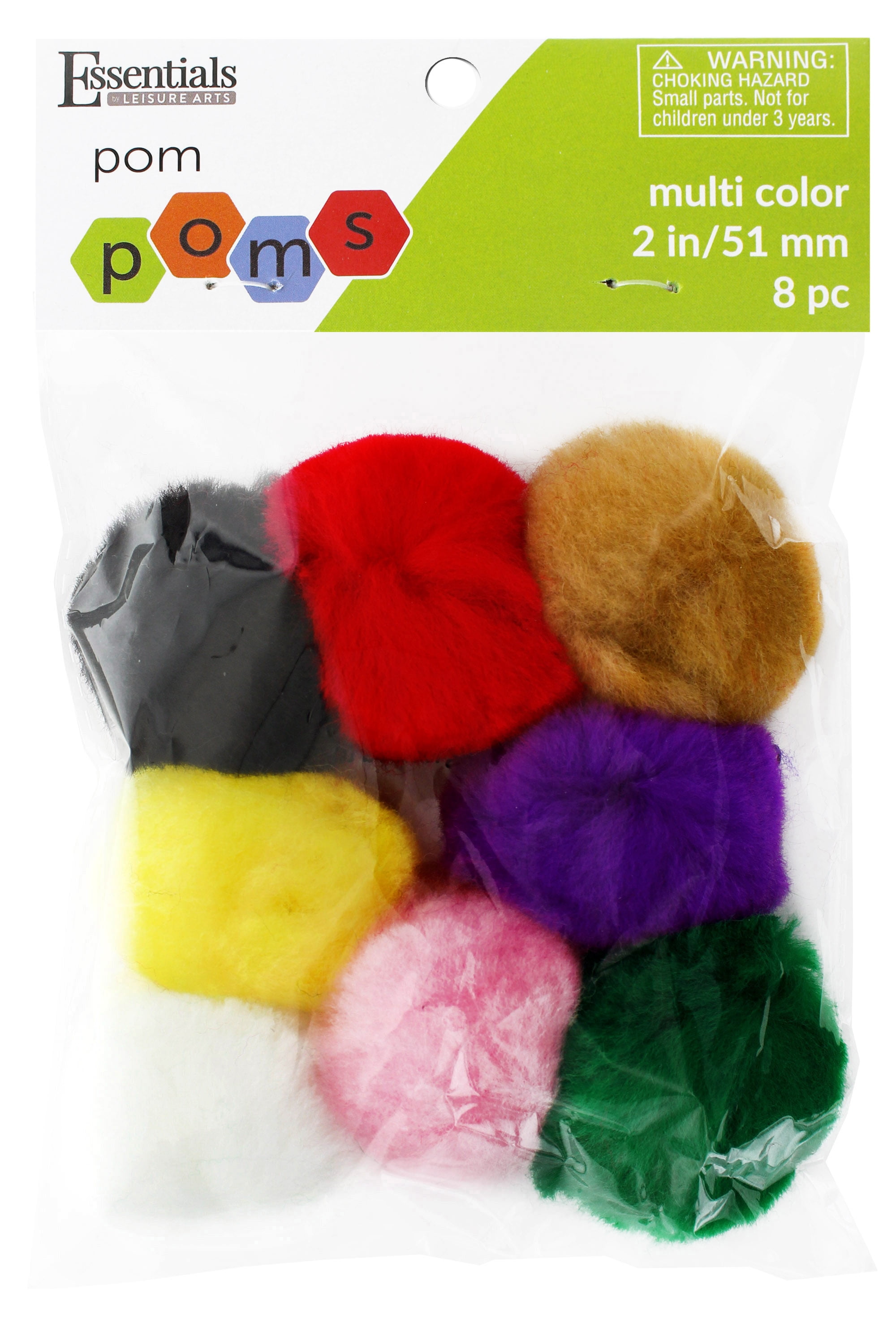 Essentials by Leisure Arts Pom Poms - Green -10mm - 100 piece pom poms arts  and crafts - colored pompoms for crafts - craft pom poms - puff balls for