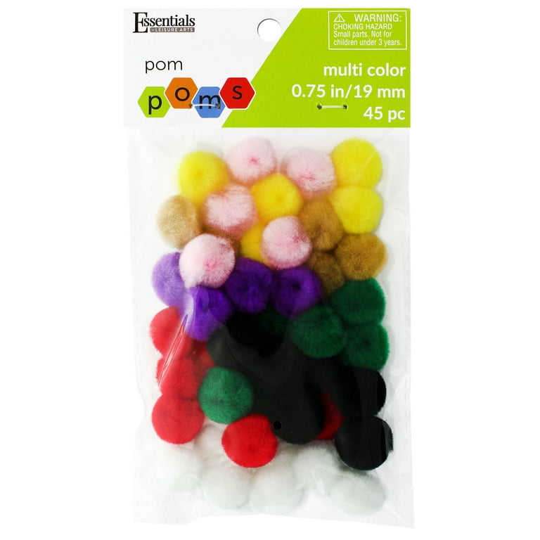 Creative Arts Pom-Poms, Assorted Sizes/Colors, Bag of 100 | Bundle of 2 Packs