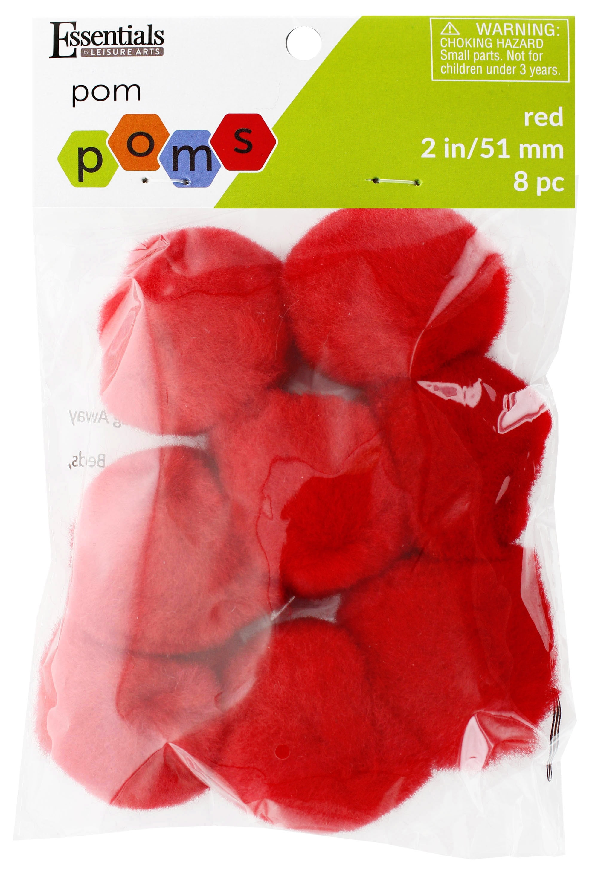  Essentials by Leisure Arts Pom Poms - Tinsel Christmas -1/2 -  80 Piece pom poms Arts and Crafts - Colored Pompoms for Crafts - Craft pom  poms - Puff Balls for