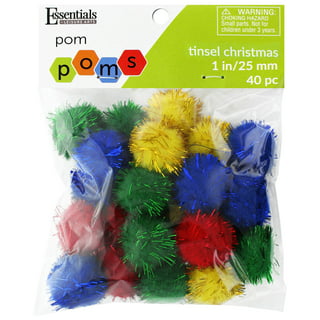 Red Tinsel Pom-Poms, Craft Supplies, Crafts Pom Poms, Bulk Craft