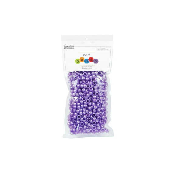 Essentials by Leisure Arts Pony Beads, 6x9mm, Pastel Pearl Purple, 750pc – Bracelet Making Kit for Jewelry and Kandi Crafts – Bulk Craft Beads for Friendship Bracelets and DIY Projects