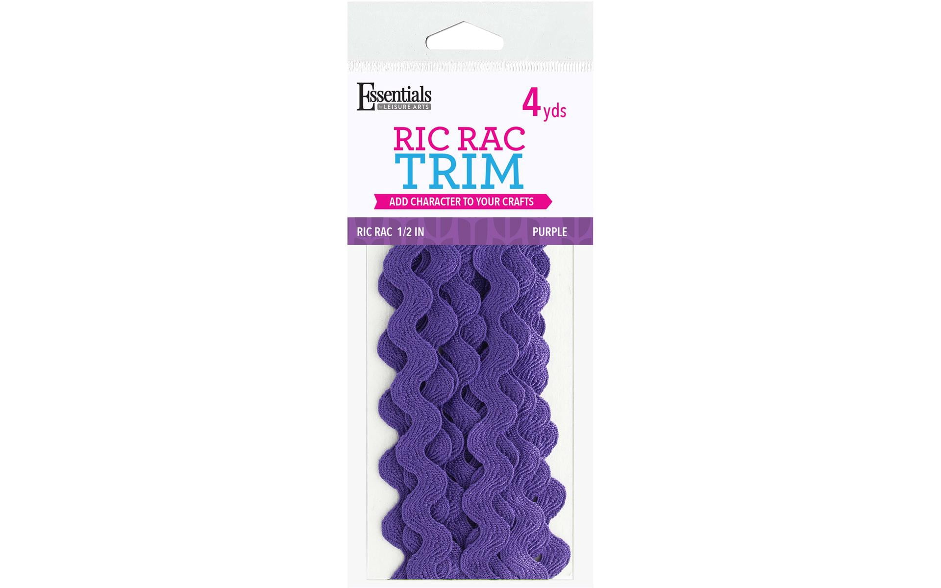 Essentials by Leisure Arts Ric Rac Trim 1/2 Inch Purple 4 Yards ...