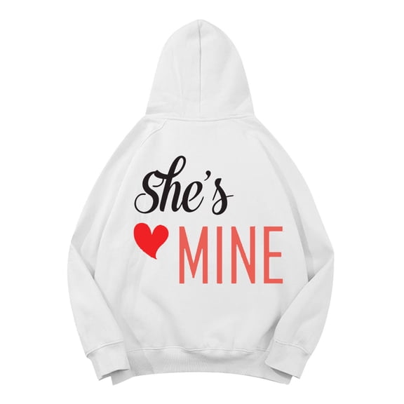 Essentials Men Women Hooded Sweatshirts Oversize Hoodies She's Mine He's Mine Letter Print Long Sleeve With Pocket Gifts For Her Him