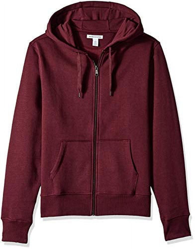 Essentials Men's Full-Zip Hooded Fleece Sweatshirt, Burgundy