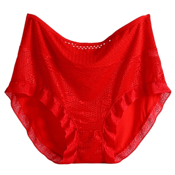 Mens Womens Underwear Panties 's Solid Color Medium High Waist Ultra Thin Hollow Loose Plus Size Breathable Briefs Cool Breathable Panties with Full-Coverage