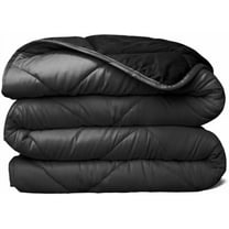 Essentials Reversible Down Alternative Quilted Comforter with Corner Tabs–All-Season, Plush Microfiber Fill, Machine Washable (Black/Gray, Full)