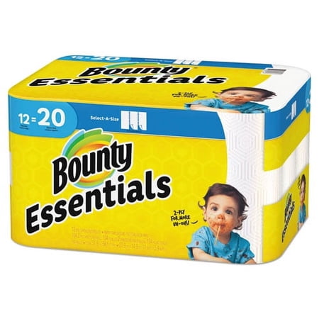 Essentials Select-A-Size Kitchen Roll Paper Towels, 2-Ply, 104 Sheets/roll, 12 Rolls/carton | Bundle of 2 Cartons