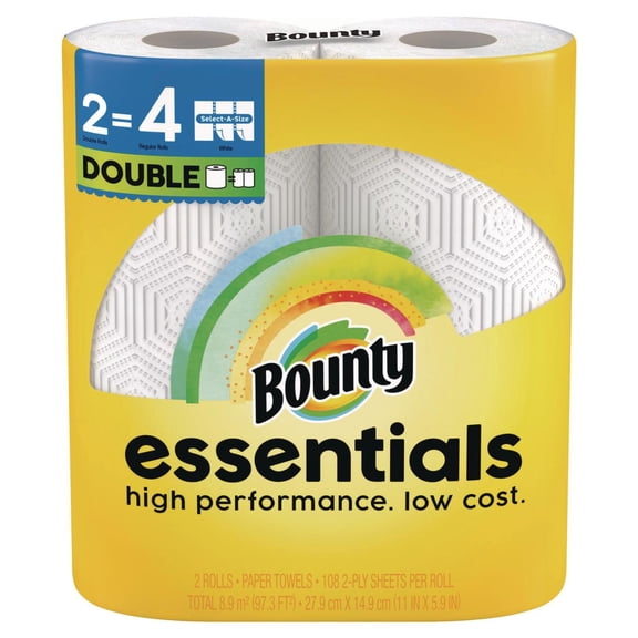 Essentials Select-A-Size 2-Ply Kitchen Roll Paper Towels - White (8/Carton)
