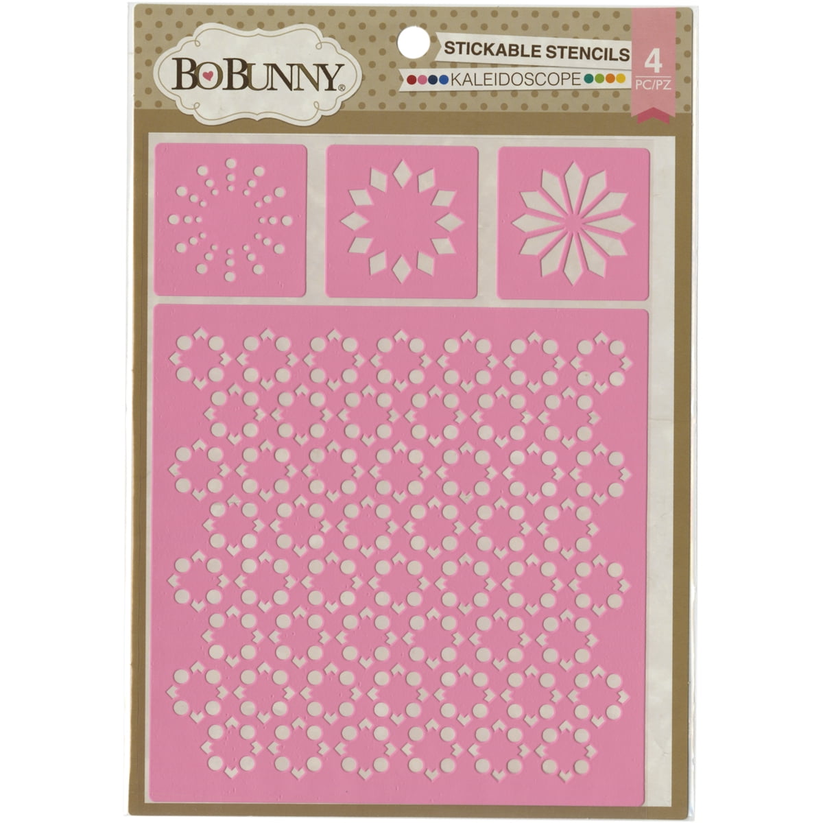 Essentials Stickable StencilsKaleidoscope, Pk 2, BoBunny
