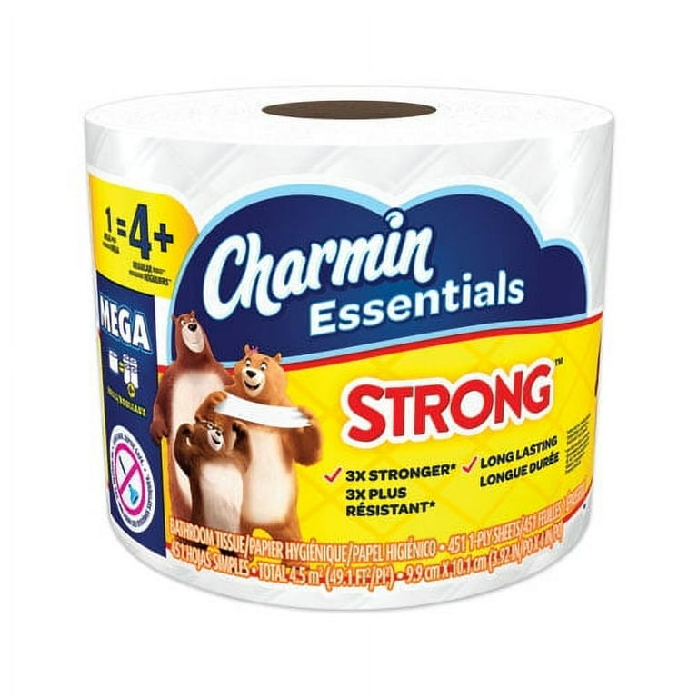 Essentials Strong Bathroom Tissue, Septic Safe, Individually Wrapped Rolls, 1-Ply, White, 451/Roll, 36 Rolls/Carton Essentials Strong Bathroom Tissue, Septic Safe, Individually Wrapped Rolls, 1-Ply, White, 451/Roll, 36 Rolls/Carton