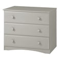 Essentials Three Drawer Dresser-Color:Gray,Finish:Gray,Material:Solid ...