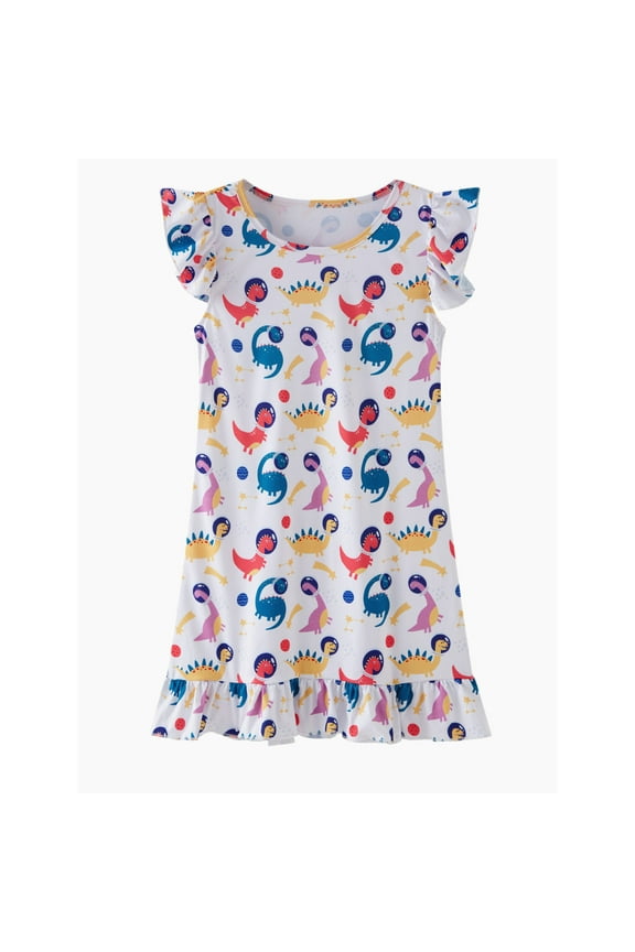 Essentials Toddler Girls Dresses Summer Casual Sleeveless Loose Fit Sleepwear Nightgown With Cute Print HomeAge 3 12 Formal Party Dress