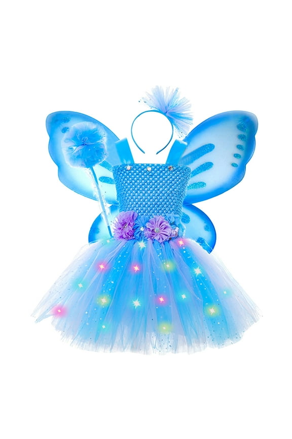 Essentials Toddler Girls Dresses Summer Sleeveless Led Mesh Perming Casual Kids Dress Size 2-3 Years