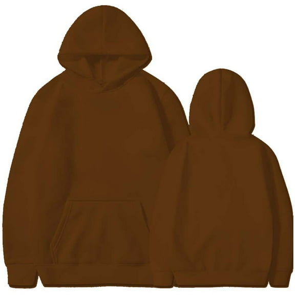 Essentials Women's Hoodie Custom DIY Solid Hooded Couple Long Sleeve With Pocket Winter Fashion Sweatshirts Coffee