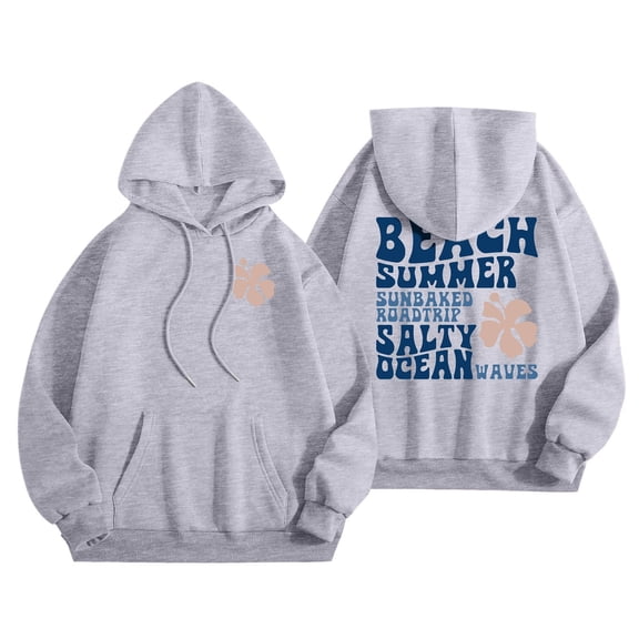 Essentials Women's Hoodie Fashion Letter Print Casual Loose Fit Graphic with Pocket Winter Fashion Hooded Sweatshirts