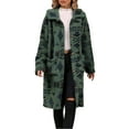 thumbnail image 1 of Essentials Women's Jacket Ethnic Aztec Print Wool Trench Coat Single Breasted Overcoat With Pocket Winter Clothes, 1 of 3