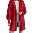 thumbnail image 1 of Essentials Women's Jacket Fleece Zip Up Hooded Coat Solid Warm Loose Sherpa Lined Hoodie Fuzzy Clothing, 1 of 6
