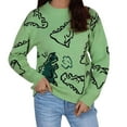 thumbnail image 1 of Essentials Women's Sweater Dinosaur Print Knit Oversized y2k Cute Graphic Long Sleeve Crew Neck Knitted Cozy Sweaters, 1 of 1