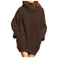 thumbnail image 1 of Essentials Women's Sweater Loose Turtleneck Knitted Midi Dress Oversize Long Loose Casual with Pockets Warm Sweaters, 1 of 1