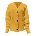 thumbnail image 1 of Essentials Women's Sweater Solid Long Sleeve V Neck Cardigan Button Down Knit Loose Fit Pullover Tops, 1 of 3