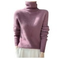 thumbnail image 1 of Essentials Women's Turtleneck Sweater Solid Basic Casual Long Sleeve Knitted Pullover Shirts Fall Winter Lightweight Jumper Top, 1 of 8