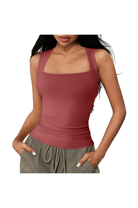 Essentials Womens Camisole Tank Tops & Everyday Wear Fitted Style Perfect Pairing With Jeans Ideal Season Workout Cami Top