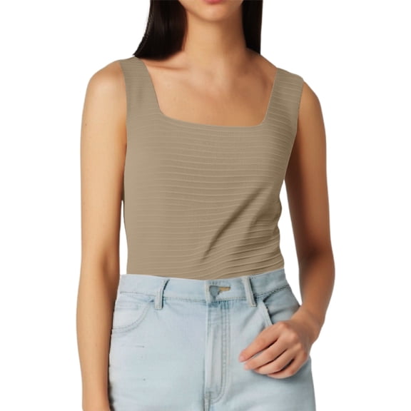 Essentials Womens Camisole Tank Tops Ladies Solid Color Square Neck Fitted Knit Backless Summer Basic Slim Cute Tops 2025