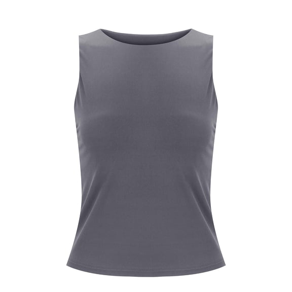 Essentials Womens Camisole Tank Tops Solid Color Fashion Fitted Round Neck For Wear Summer Sleeveless Casual Shirts