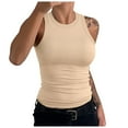 thumbnail image 1 of Essentials Womens Camisole Tank Tops Solid Vest Crewneck Strap Basic Casual Slim Layering Top, 1 of 4