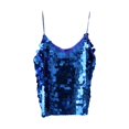 thumbnail image 1 of Essentials Womens Camisole Tank Tops V Neck Fish Scale Sequined Shiny Spaghetti Strap Vest For Summer Basic Tank Shirt, 1 of 3