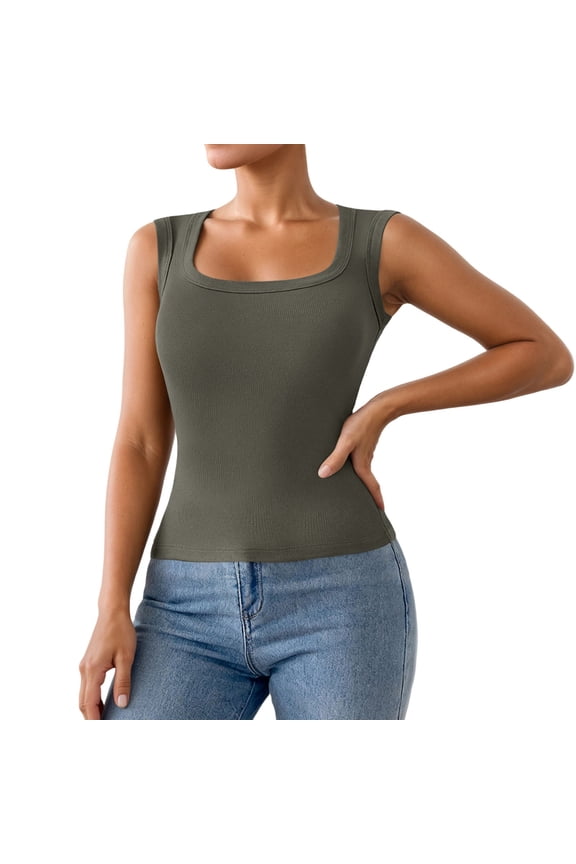 Essentials Womens Tank Tops Camisole Comfortable Wide Strap For Everyday Wear Seamless With Full Coverage Soft Fabric Y2K Cami Undershirts