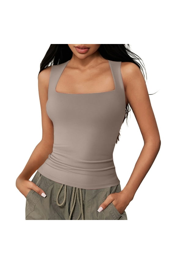 Essentials Womens Tank Tops Camisole & Everyday Wear Fitted Style Perfect Pairing With Jeans Ideal Season Summer Basic Slim Cute Tops 2025