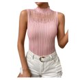 thumbnail image 1 of Essentials Womens Tank Tops Camisole Sheer Mesh Patchwork Neck Summer Sleeveless Tops, 1 of 8