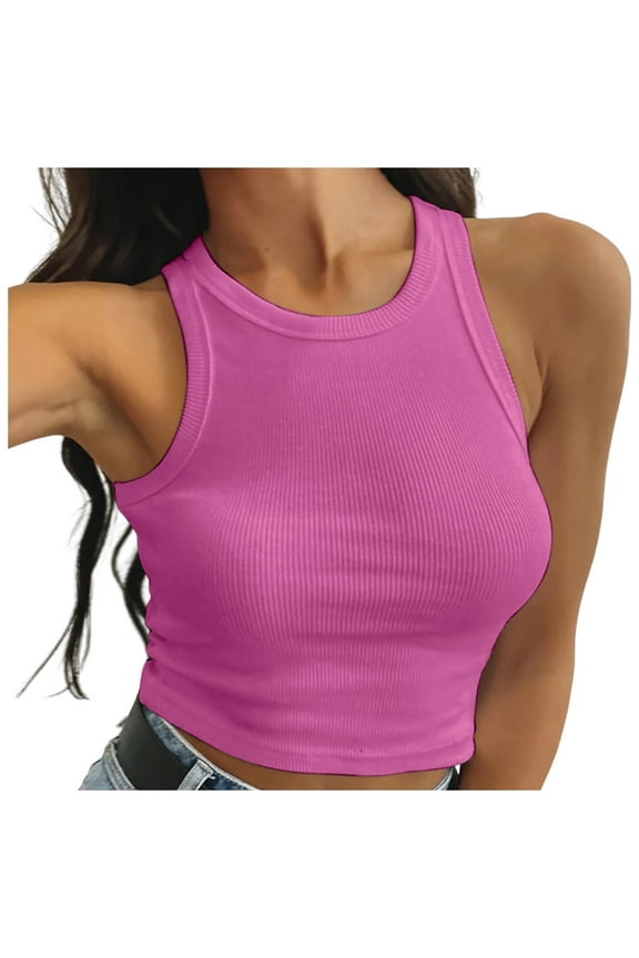 Essentials Womens Tank Tops Camisole Solid Color Vest Ribbed Tight Casual Cami Sleeveless