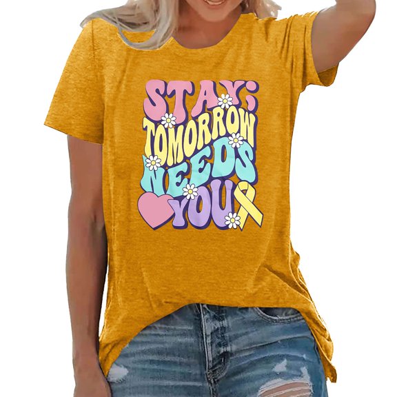 Essentials Womens Tees Tops Basic Shirts Letter Print Summer Short Sleeve Graphic Fall Fashion Y2K Clothes 2025