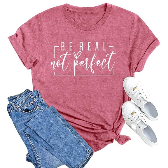 Essentials Womens Tees Tops Basic Shirts Printed Round Neck Solid Color Short Sleeved Gift Clothes