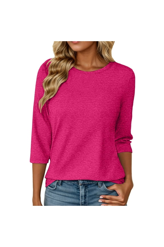 Essentials Womens Tees Tops Basic Shirts Short Sleeve Soft Spring Summer Round Neck Fall Winter Clothes